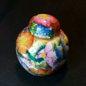 Hand Painted 3" Ginger Jar Mini Urn Floral